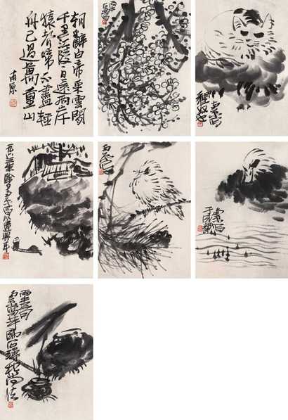 陈子庄 花卉 镜心